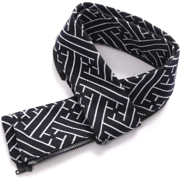 Men's Black Casual Wool Blend Trench Coat Scarf Collar Pea Coat wih Pockets - Picture 4 of 5